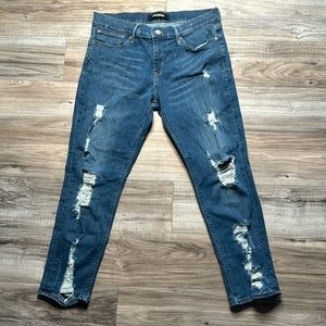 Express super skinny jeans mid rise stretch